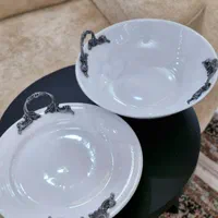 ست شیرینی و میوه خوری چینی طرح گل برجسته|ظروف سرو و پذیرایی|اصفهان, عسگریه|دیوار