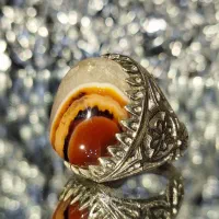 انواع انگشتر سنگ  با رکاب آب نقره