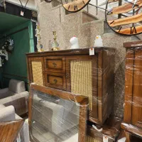 کنسول حصیری تمام چوب سرویس چوب میزتی وی|بوفه، ویترین، کنسول|مشهد, توس (بلوار توس)|دیوار