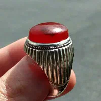 انگشتر فدیوم عقیق یمنی کهنه تراش قطعی