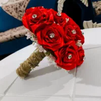 دسته گل روبانی