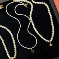 پلاک گردنی طلا مرواریدی نو