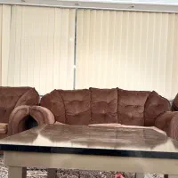 مبل راحتی با دوتا دستک پرده ست