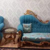 مبل ۱۰نفربامیزنیمه استیل سالم|مبلمان خانگی و میز عسلی|مشهد, طلاب|دیوار