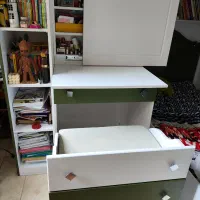 سرویس تخت دو طبقه با کتابخانه ،دراور،میز تحریر،کمد|تخت و سرویس خواب|تهران, دریان‌نو|دیوار