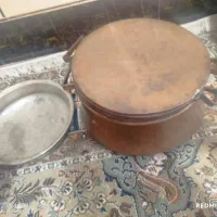 دیگ مسی با ماهیتابه سالم|ظروف پخت‌وپز|رامیان, |دیوار