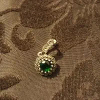 نیم ست زمرد نقره