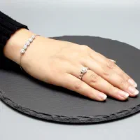 ست انگشتر و دستبند نقره زنانه با آبکاری طلا سفید|جواهرات|اصفهان, چرخاب|دیوار