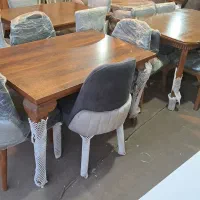 میز صندلی نهارخوری دیاموند فندقی