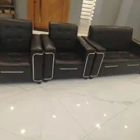 مبل چرم مشکی اداری