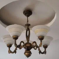 لوستر برنجی دو عدد|لوستر و چراغ آویز|بابل, |دیوار