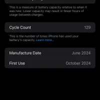 گوشی آیفن ۱۵ پرومکس باطری صد با ریجستر مشابه آک