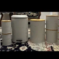 سرویس حبوبات ۱۵پارچه ماربل درب چوبی|ظروف نگهدارنده، پلاستیکی، یکبارمصرف|خاوران, |دیوار