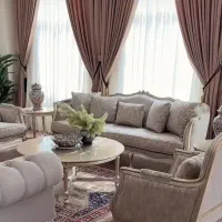 مبل سه گل فرانسوی با پارچه پتینه ضدلک/خرید اقساطی/|مبلمان خانگی و میز عسلی|اردبیل, |دیوار