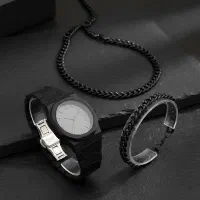 ست مردانه ساعت ودستبند وگردن بند مردانه