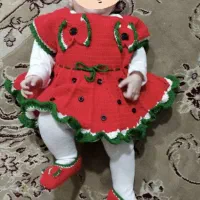 بافت لباس یلدایی همراه باهدوپاپوش دخترانه