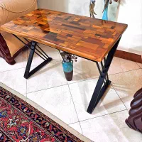 میز کنار مبل با چوب های رنگی خارجی (سفارش ساخت)