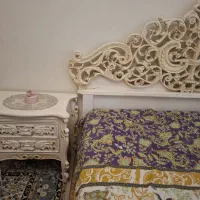 تخت دونفره تمام چوب با تشک طبی