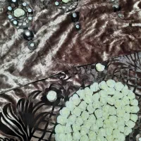شال پرده مخمل گل دار
