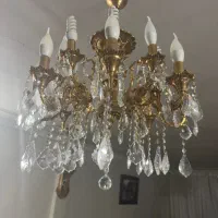 دوعدد لوستر برنجی رنگ طلایی ۱۶ شاخه