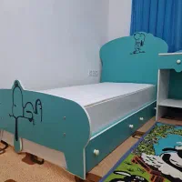 کمد وتخت خواب نوجوان همراه با میز|تخت و سرویس خواب|املش, |دیوار