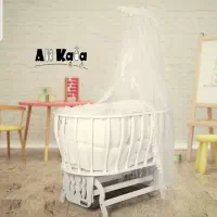 گهواره و تخت نوزاد با گارد و پرده و...
