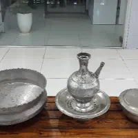 آفتابه لگن مسی تاس مس فتیله چراغ گردسوز لمپا برنجی