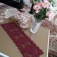 انواع رومیزی بافتنی ، زیر لیوانی، لیف|پرده، رانر، رومیزی|میبد, |دیوار