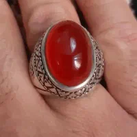 انگشتر نقره قلم کاری