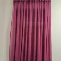 پرده حریر آماده با چوب پرده
