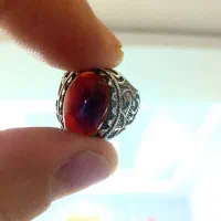 انگشتر نقره عقیق سرخ و فیروزه|کلکسیون اشیاء عتیقه|تهران, نیروی هوایی (پیروزی)|دیوار