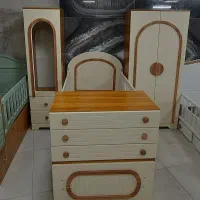 ست کامل کمدنوزادی تخت بچه