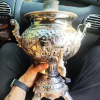 سماور گازی برنجی قلم زنی شده