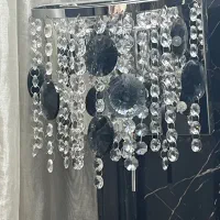 لوستر ۱۴ شاخه دیواری کریستالی ۲۰ در ۱۸ سانت