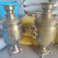 دو عدد سماور اصل روس بسیار قدیمی دارای ۲۰ مهر