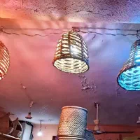 لوستر شیپوری حصیری|لوستر و چراغ آویز|میناب, |دیوار