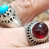 انگشتر عقیق و فیروزه نیشابور