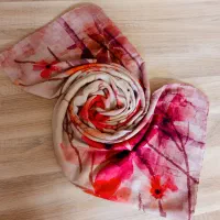 روسری زنانه طرح گل آبرنگی