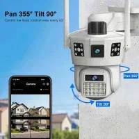 دوربین مداربسته بیسیم سیمکارتی دو لنز و سه لنز|دوربین مداربسته|رشت, منظریه|دیوار