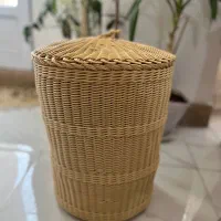 سبد بزرگ طرح حصیری دست بافت