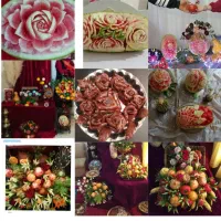 میوه ارایی وتزیینات یلدایی حکاکی هندوانه و کدو|خدمات پذیرایی، مراسم|زرند, |دیوار