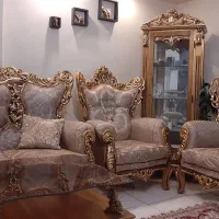 مبل سلطنتی۷نفره بانهارخوری۶نفره روکش دارباویترینی|مبلمان خانگی و میز عسلی|تهران, آهنگ|دیوار