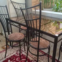میز نهار خوری فلزی 6 نفره
