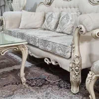 مبلمان۸نفر استیل همراه با میز تلویزیون|مبلمان خانگی و میز عسلی|اسلام‌شهر, شهرک مهدیه|دیوار