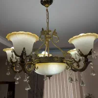 لوستر پنج شاخه طرح برنز|لوستر و چراغ آویز|اندیشه, شهرک مریم|دیوار