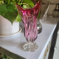 گلدان قدیمی کریستال اصل