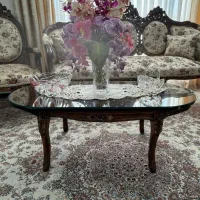 مبلمان ۹نفره سلطنتی چوب گردو با ویترین  ۶درب|مبلمان خانگی و میز عسلی|تهران, اسفندیاری|دیوار