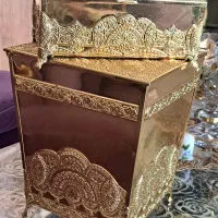 جای دستمال وسطل طلایی