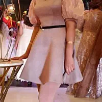 لباس صورتی مجلسی کوتاه