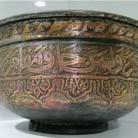 کاسه لاله مسی قلم کاری|کلکسیون اشیاء عتیقه|بروجن, |دیوار